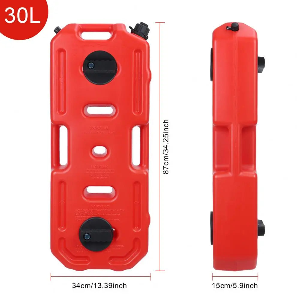 Flat Gas Can, Fuel Tank Gas Oil Petrol Storage Can, Anti-Static Gas Container, Dirt Bike Can with Lockable Buckle 30L