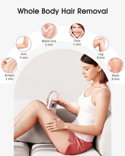 IPL Laser Hair Removal Epilator With Ice Colding 5 Levels 2 Modes 999900 Flashes Whole Body Treament at Home For Men Women