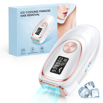 IPL Laser Hair Removal Epilator With Ice Colding 5 Levels 2 Modes 999900 Flashes Whole Body Treament at Home For Men Women